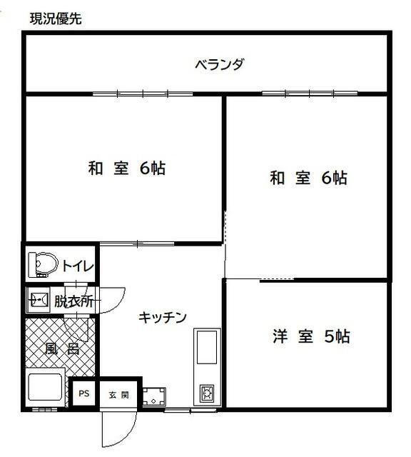 TAKAビル片野(3DK/4階)の間取り写真