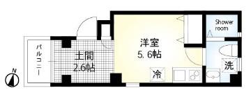 FLAT K(ワンルーム/4階)の間取り写真