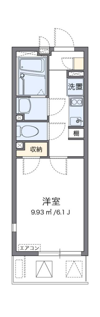レオネクスト舟橋(1K/2階)の間取り写真
