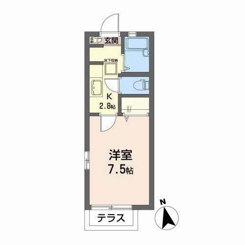 エトワール(1K/1階)の間取り写真