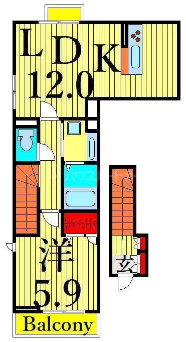 CAMIA(1LDK/2階)の間取り写真