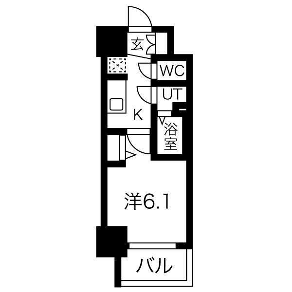 ファステート難波ヴィラント(1K/9階)の間取り写真