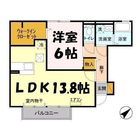 ポルテボヌールⅡ(1LDK/1階)の間取り写真