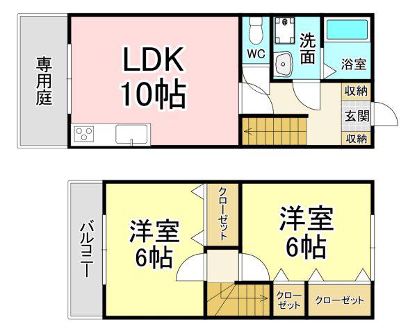 フォルゲイト(2LDK/1階)の間取り写真