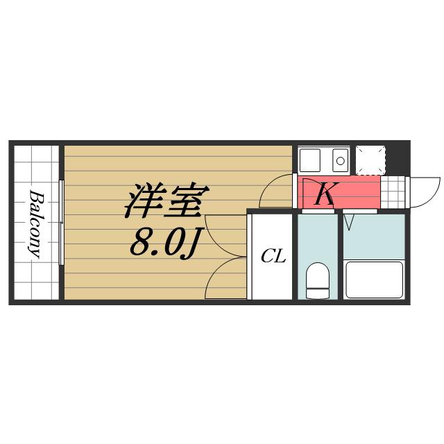 パレス志津(1K/3階)の間取り写真