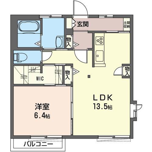 ハイツエンデュランスB(1LDK/1階)の間取り写真