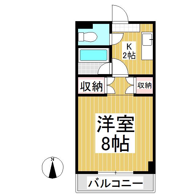 FIVE(1K/1階)の間取り写真