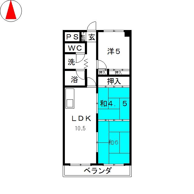 グランデージ関(3LDK/3階)の間取り写真