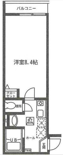 エクレール武蔵中原(1K/1階)の間取り写真