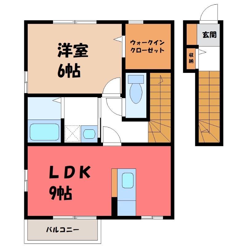 ファミーユ(1LDK/2階)の間取り写真