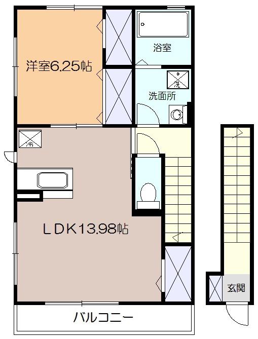 パルティーレ(1LDK/2階)の間取り写真