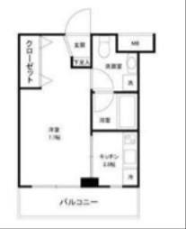 レグラス大岡山(1K/4階)の間取り写真