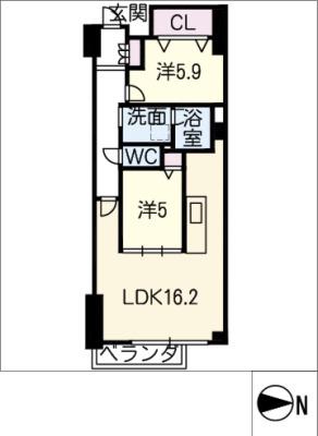 LINEAR STYLE (2LDK/3階)の間取り写真