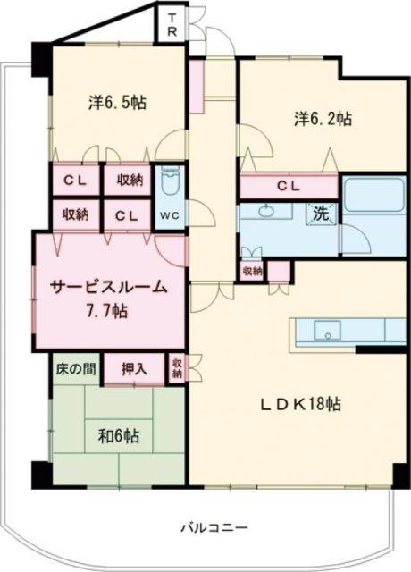 アーバンライフ黒川(4LDK/13階)の間取り写真