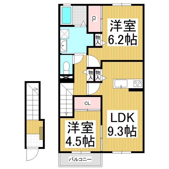 JJハイム(2LDK/2階)の間取り写真