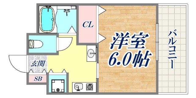 ロイヤル三ツ星2(1K/5階)の間取り写真
