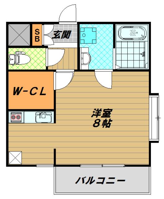 フォレストメゾン須磨寺(1K/2階)の間取り写真