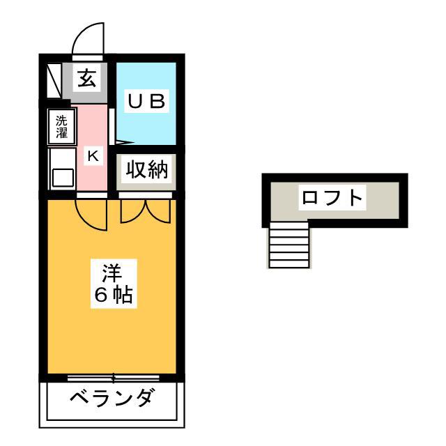 ビバリーシャロン(1K/2階)の間取り写真