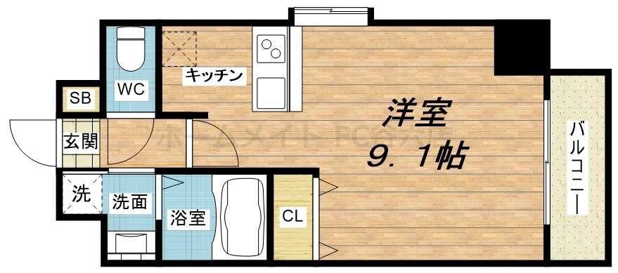 WILLDO松屋町(ワンルーム/5階)の間取り写真