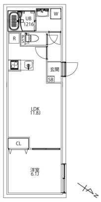 MAXIV CITY文京小石川(1LDK/3階)の間取り写真