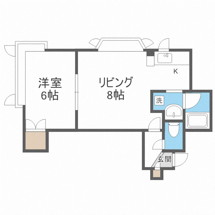 ビリオネア南郷(1LDK/3階)の間取り写真
