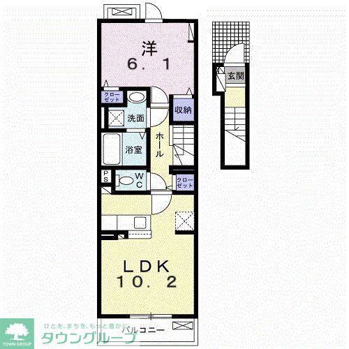 ファインアベニュー(1LDK/2階)の間取り写真