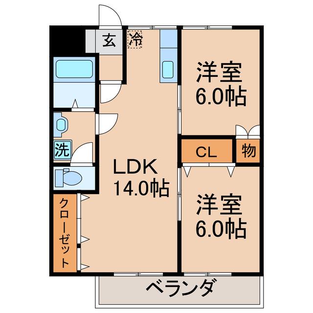リッチモンド川島本町(2LDK/1階)の間取り写真