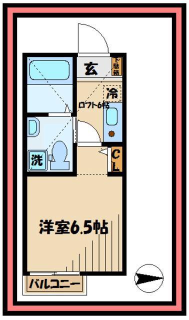 マ・ピエス枡形(1K/2階)の間取り写真