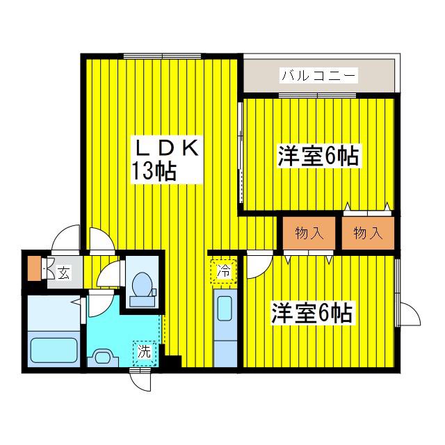 リビング17(2LDK/1階)の間取り写真