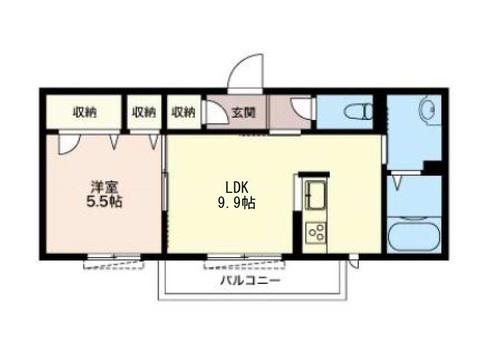 サキ南小岩(1LDK/3階)の間取り写真