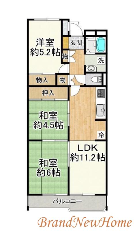 サニーハイツ堺 8号棟(3LDK/3階)の間取り写真