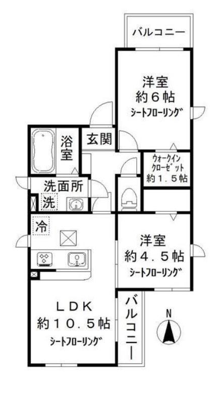 MAISON MIYABI(2LDK/1階)の間取り写真