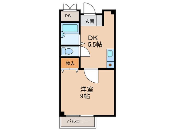 エールマンション(1DK/4階)の間取り写真