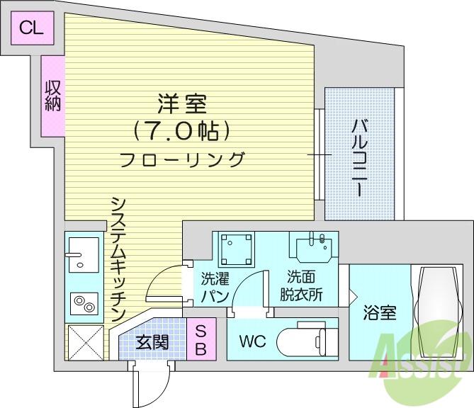 IL MIO CAMPO(ワンルーム/2階)の間取り写真