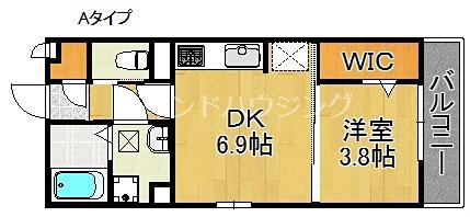 ボンシャンス薫風 B棟(1DK/1階)の間取り写真