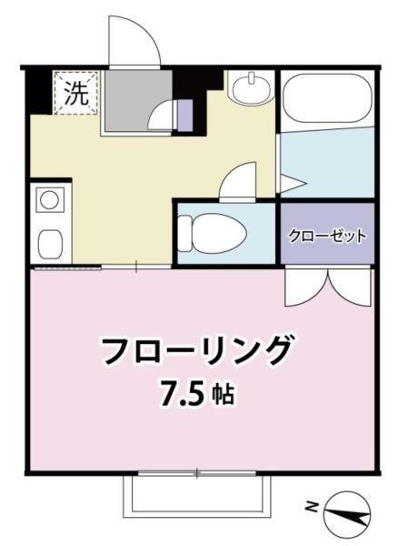 フローラ舎人(1K/2階)の間取り写真