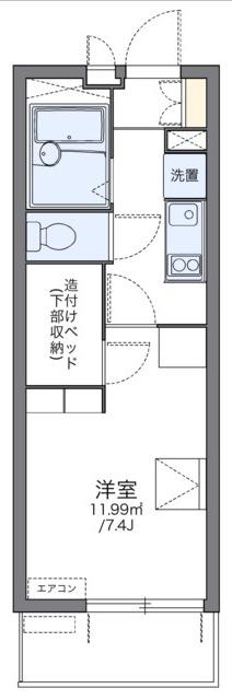 レオパレスレインボーステイツ(1K/1階)の間取り写真