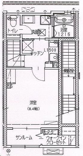 トリニティ下川東(1K/2階)の間取り写真
