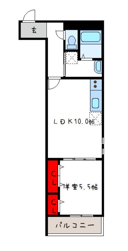 GRAND CIEL(1LDK/2階)の間取り写真