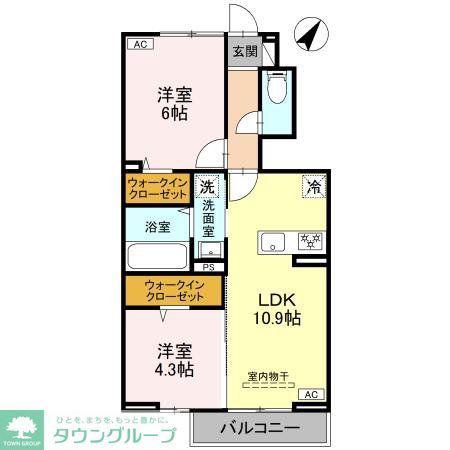 CLASSEUM桶川泉V V(2LDK/1階)の間取り写真