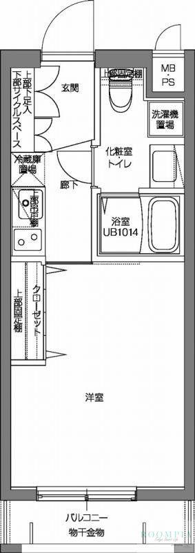パティーナV代々木上原(1K/1階)の間取り写真