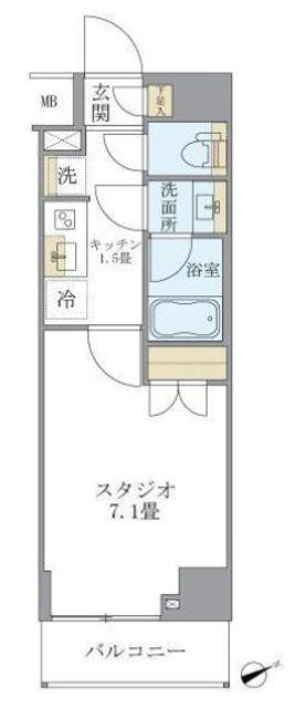 リージア中野新橋(1K/11階)の間取り写真