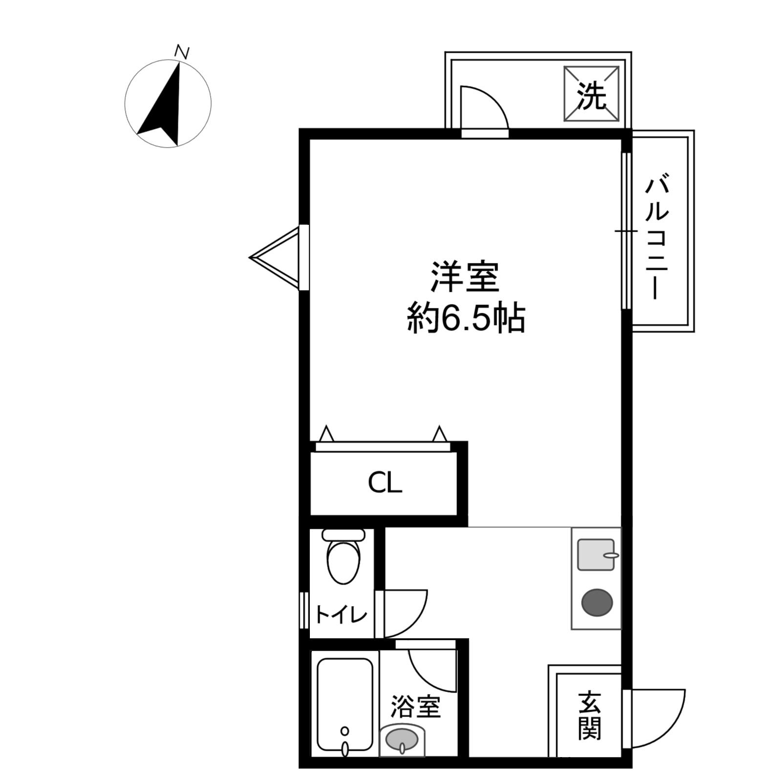 アストリアス六甲(ワンルーム/2階)の間取り写真