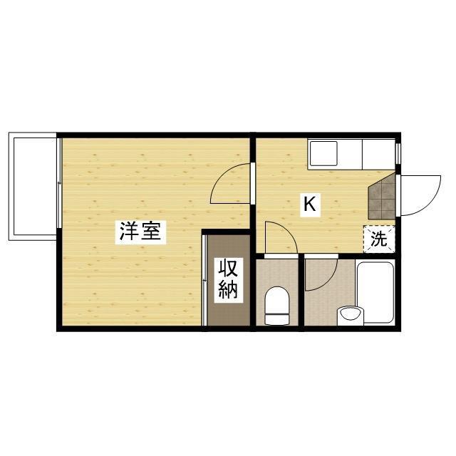 はねおキッタカ A・B(1K/2階)の間取り写真