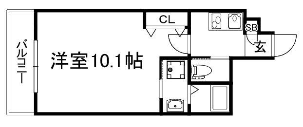 CONOIE太秦(1K/4階)の間取り写真