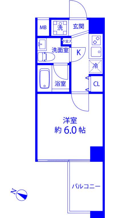 マーレ横浜白金(1K/3階)の間取り写真