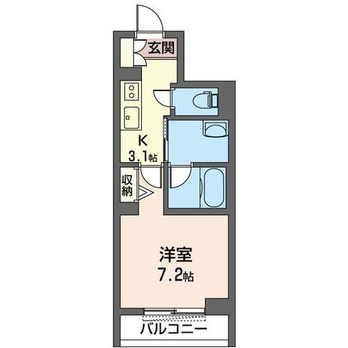 シャルムローズ(1K/3階)の間取り写真