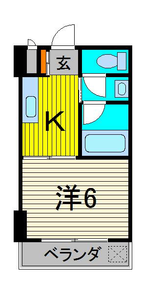 スカイハイツ東山(1K/3階)の間取り写真