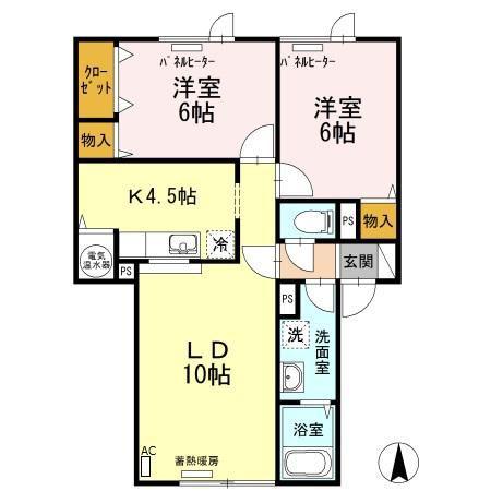 セジュールパレ(2LDK/2階)の間取り写真