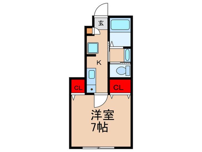 前田パレス(1K/1階)の間取り写真